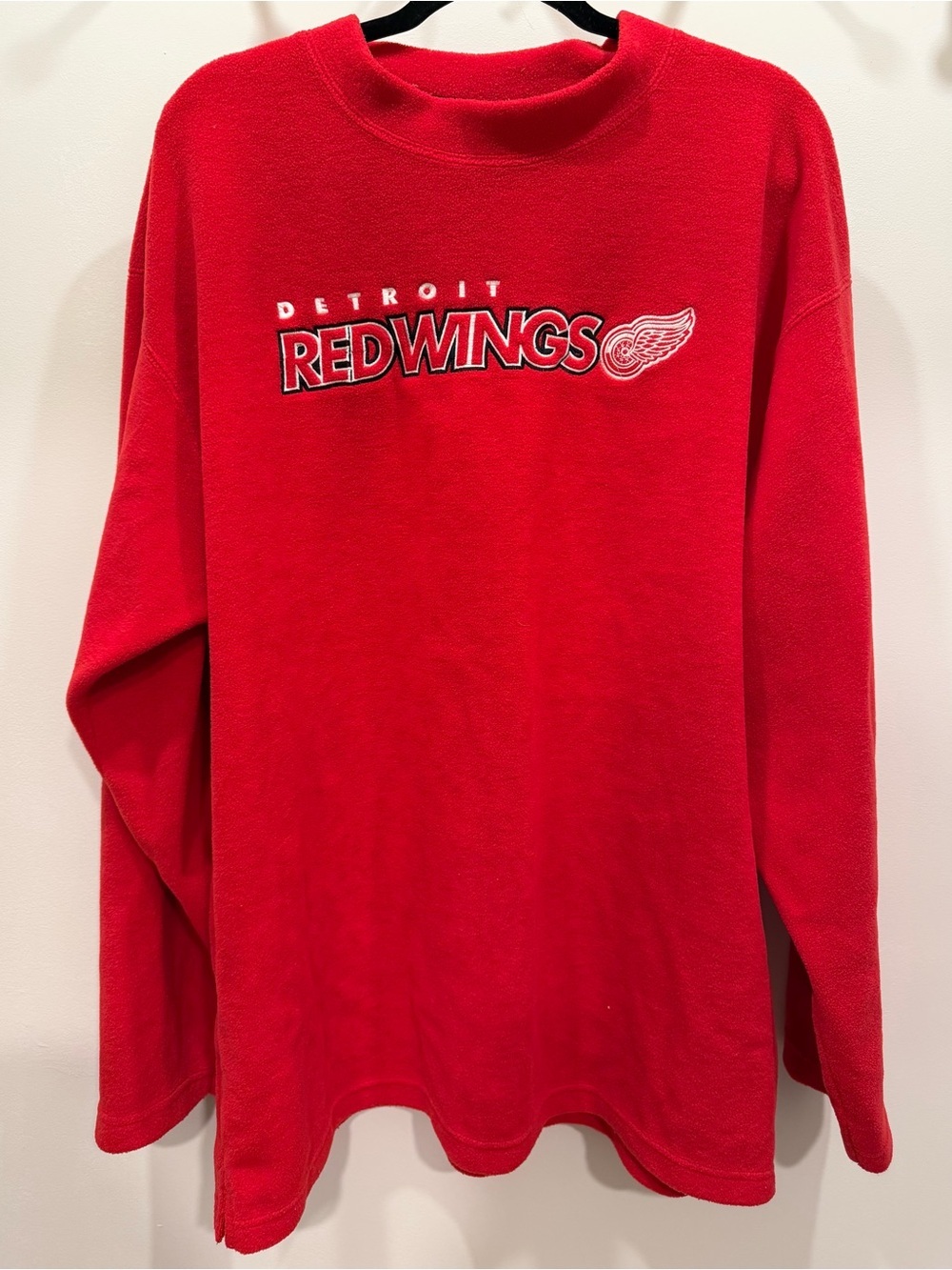 VINTAGE NHL DETROIT RED WINGS Embroidered Fleece Pullover Sweater